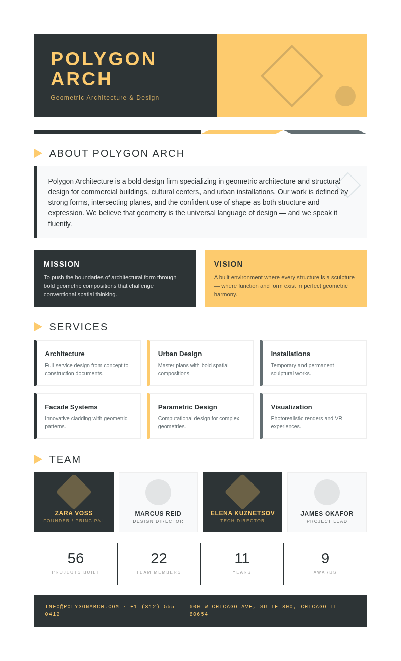 Abstract geometric company profile